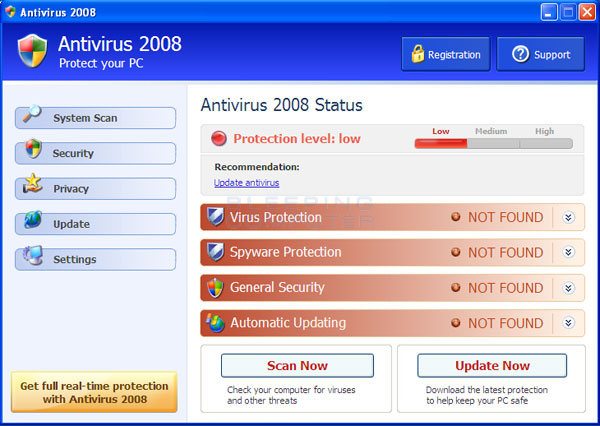 Antivirus 2008 screen shot