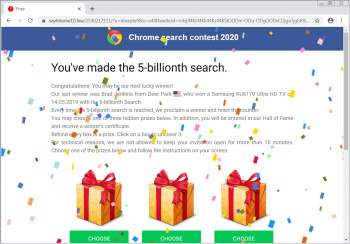 Chrome search contest 2020 Scam Screenshot