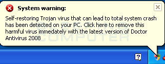 Fake alert created by Doctor Antivirus