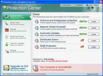 Protection Center Screenshot