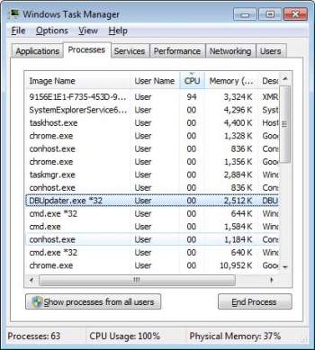 OSDSoft DBUpdater.exe Miner Trojan Screenshot