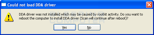 DDA Driver warning