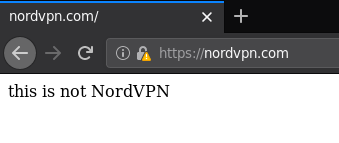 Fake NordVPN Site